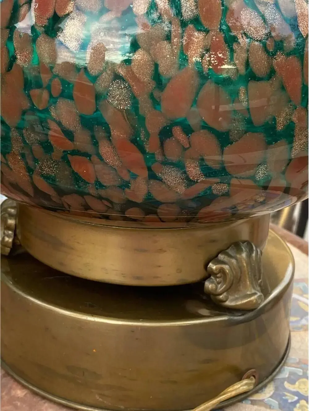 MCM Italy Fratelli Toso Murano Copper Aventurine Lamps Italy